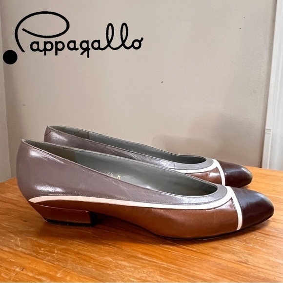 Vintage Papagallo Leather 80’s Color Block Pumps - Picture 1 of 13